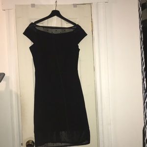 Polkadot long black dress